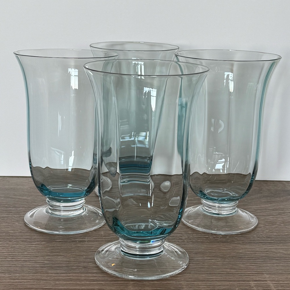 ❌SOLD❌RARE Vintage Lenox Colore Blue Provencial Highball Glasses Set of 4